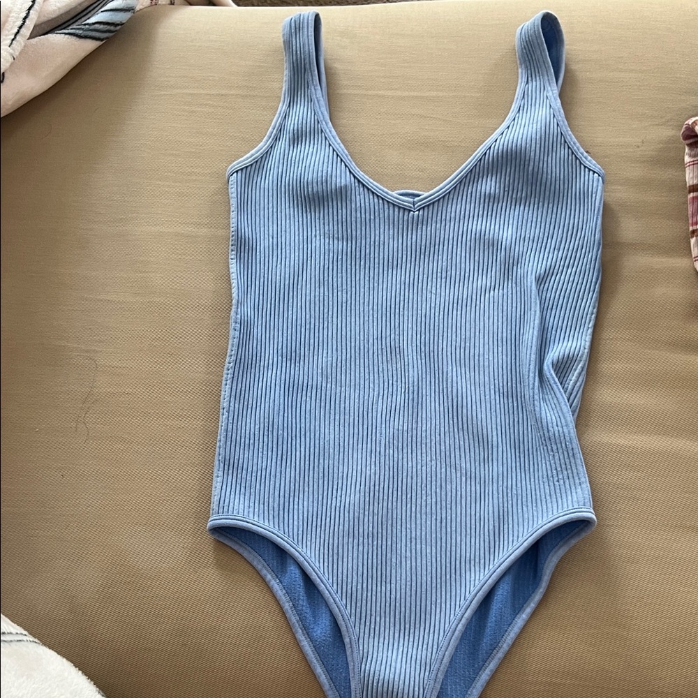 Blue Ribbed One Piece